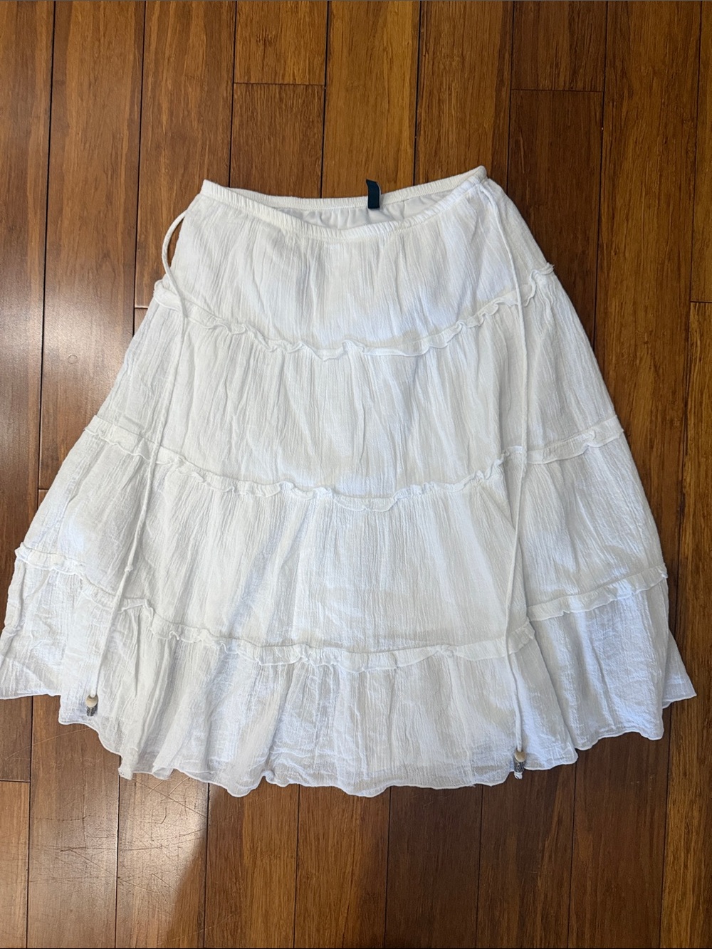 Women’s White Tiered A-Line Skirt